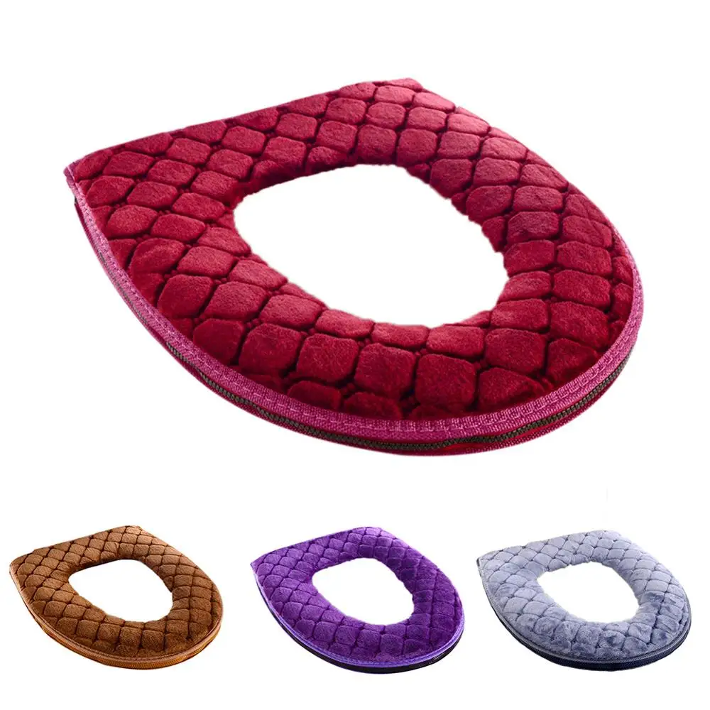 

Bathroom Toilet Seat Cover Soft Thicker Warm Plush Toilet Cover Seat Lid Pad Home Decoration Toilet Seat Cover