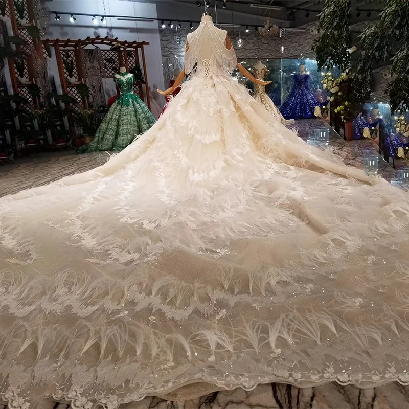 LS11295 Специальное свадебное платье со съемным плечевым ремнем стразами ручной