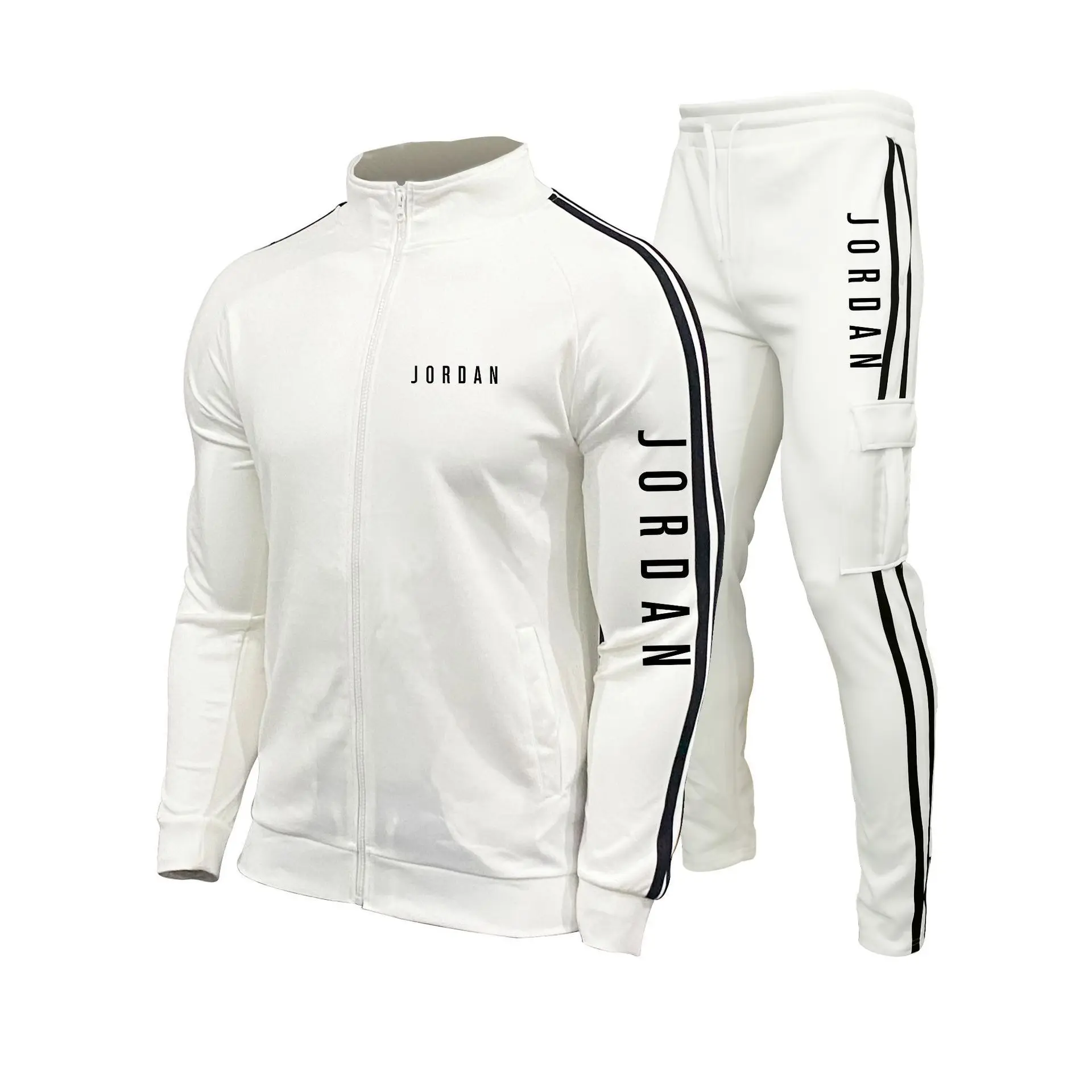 

Mens Tracksuits 2021 Jorda Men Sets Sweatshirt+sweatpants Tracksuit Zipper Stand Collar Sports Suit Jogging Fitness Men Clothing