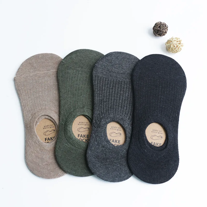 summer socks Hit sales Man cotton short Invisible fashion low cut Silicone non-slip Novelties no-show 5 pairs Lot happy socks