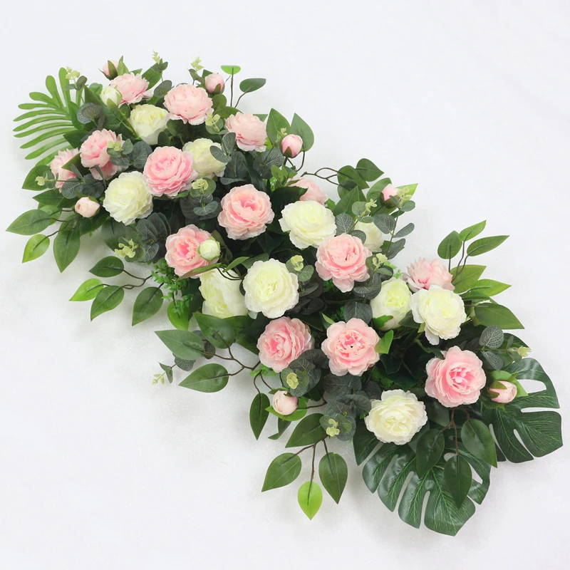 

European Style Wedding Flower Row Artificial Decoration Long Row of Flowers Arch Background Outdoor Wedding Layout Silk Flower