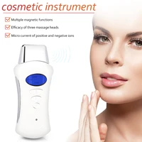 lcd facial care tools electric mini usb beauty instrument micro current ion galvanic handheld spa device with 3 massage heads