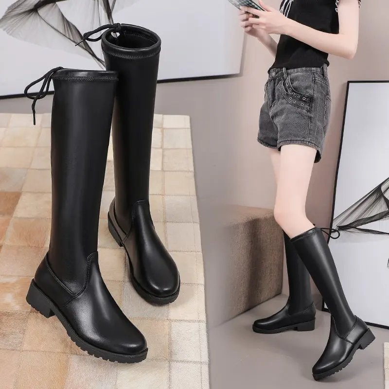 

Women's Knee High Boots Fashion Solid Color Round Toe Stiletto Heel High Boots