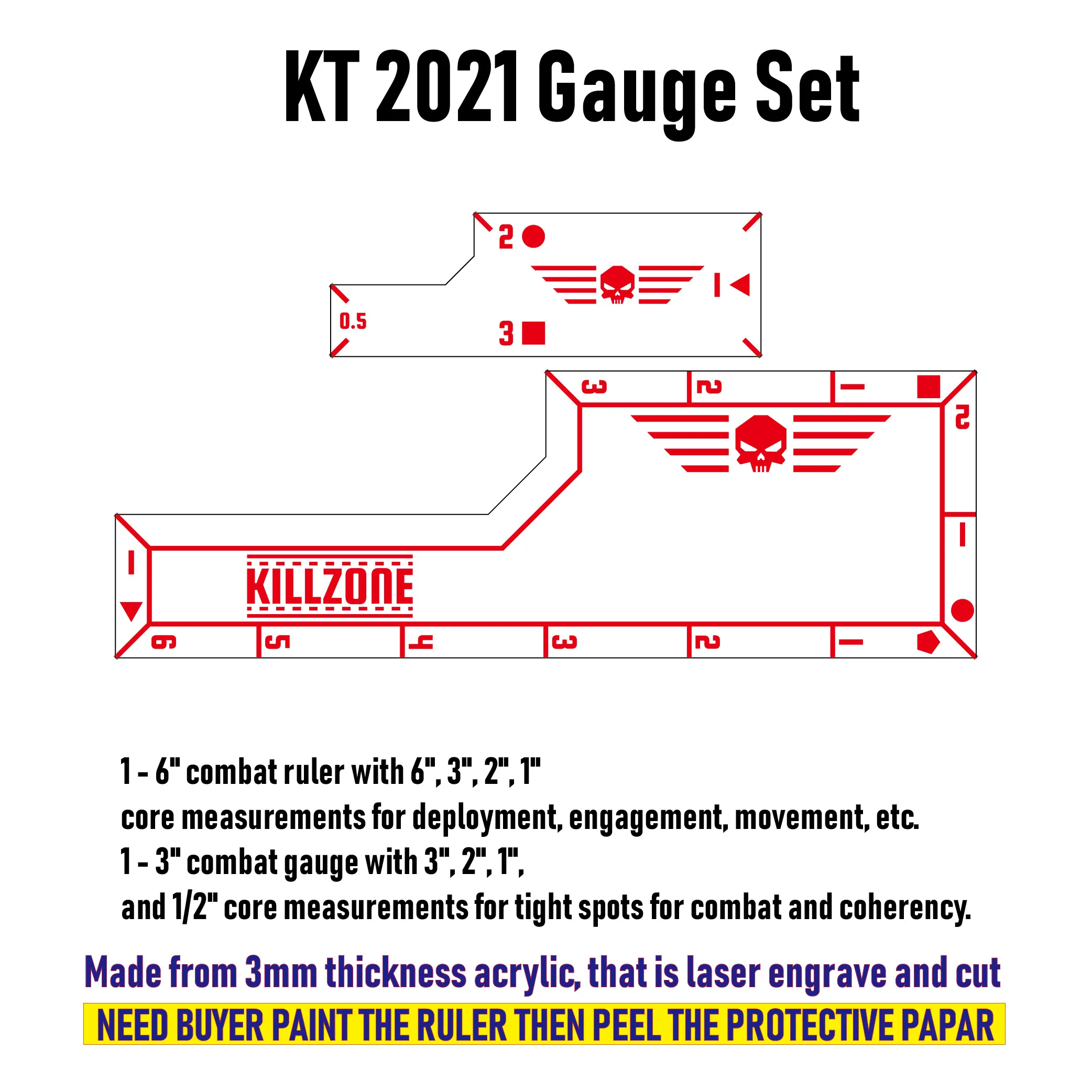 

Skirmish KT 2021 Gauge Set Unpaint Ruler