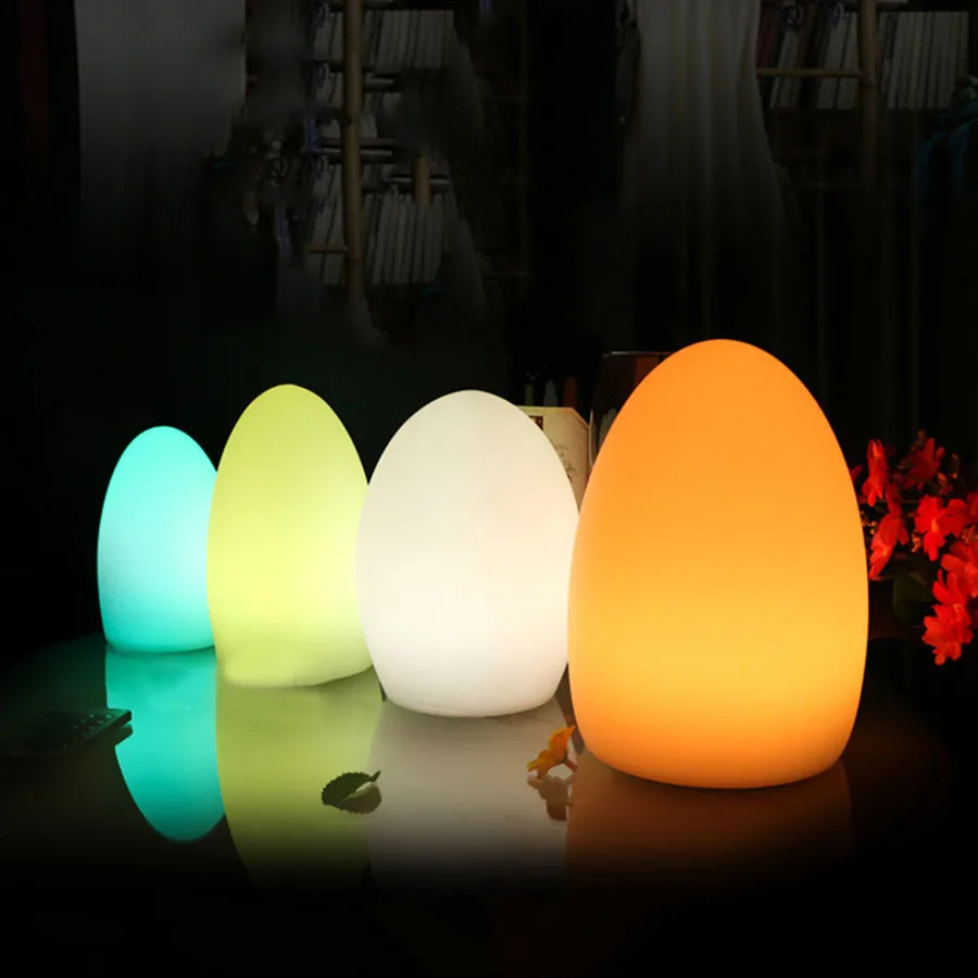 

Remote Control Waterproof Egg Shape RGB LED Night Lights Rechargeable Indoor Outdoor Home Garden Bar KTV Dining Table Lamp