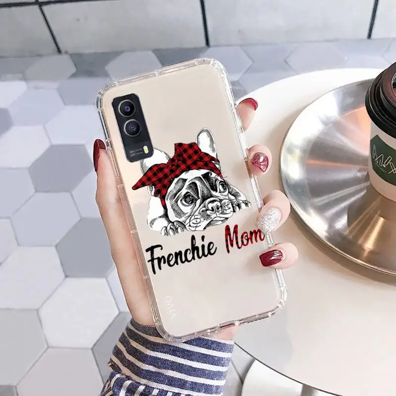 

Pug Dog French Bulldog cartoon Phone Case Transparent For vivo iqoo 93 9 97 7 3 6 5 1 11 81 85 73 75 71 v y z s x pro