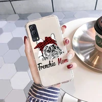 pug dog french bulldog cartoon phone case transparent for vivo iqoo 93 9 97 7 3 6 5 1 11 81 85 73 75 71 v y z s x pro