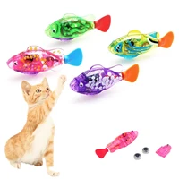 4pcs cat interactive electric fish toy water cat toy for indoor play swimming fish toy for cat and dog with led light pet toys