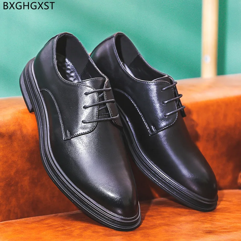 

Brown Leather Shoes Men Classic Italian Fashion Wedding Shoes for Men 2023 Luxury Designer Derby Shoes Men Zapatos Hombre Sapato
