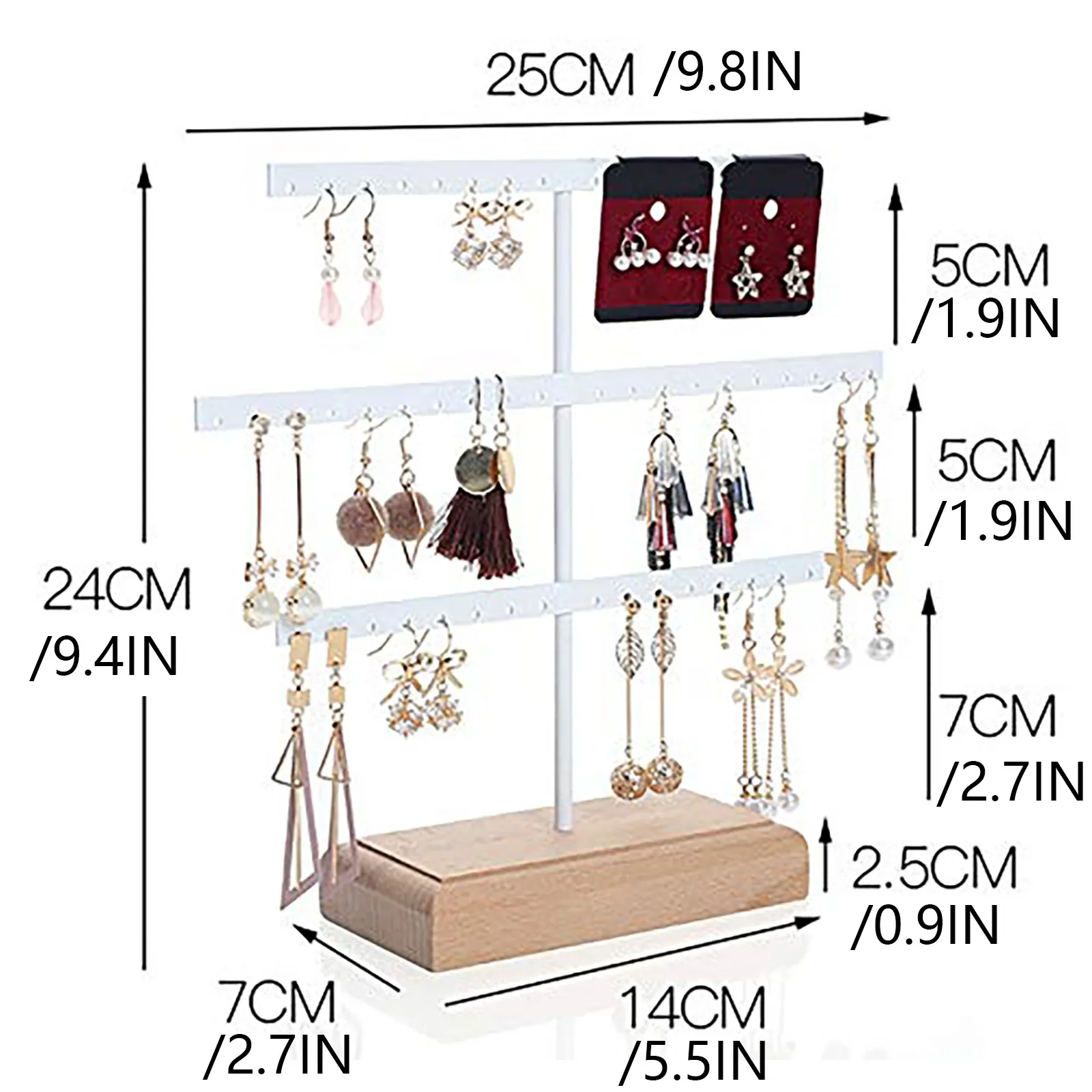 

Triple-tiered Earrings Display Jewelry Stud Earrings Jewelry Rack Holder Display Stand Organizer Earrings Presenting Rack