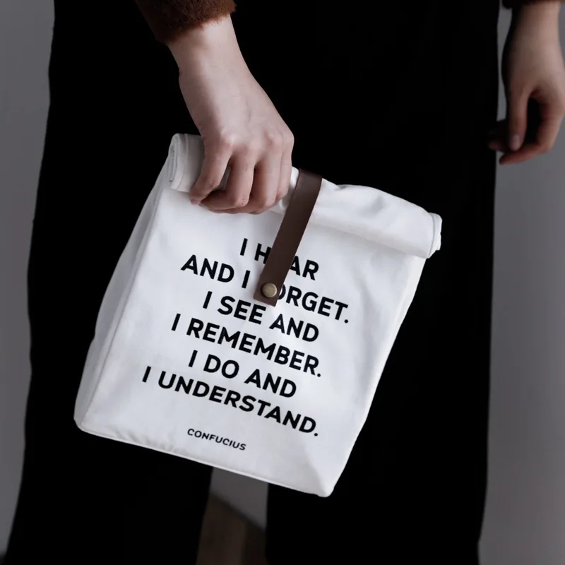 Хлопковый холщовый Ланч бокс XZP изоляционная сумка для пикника простая