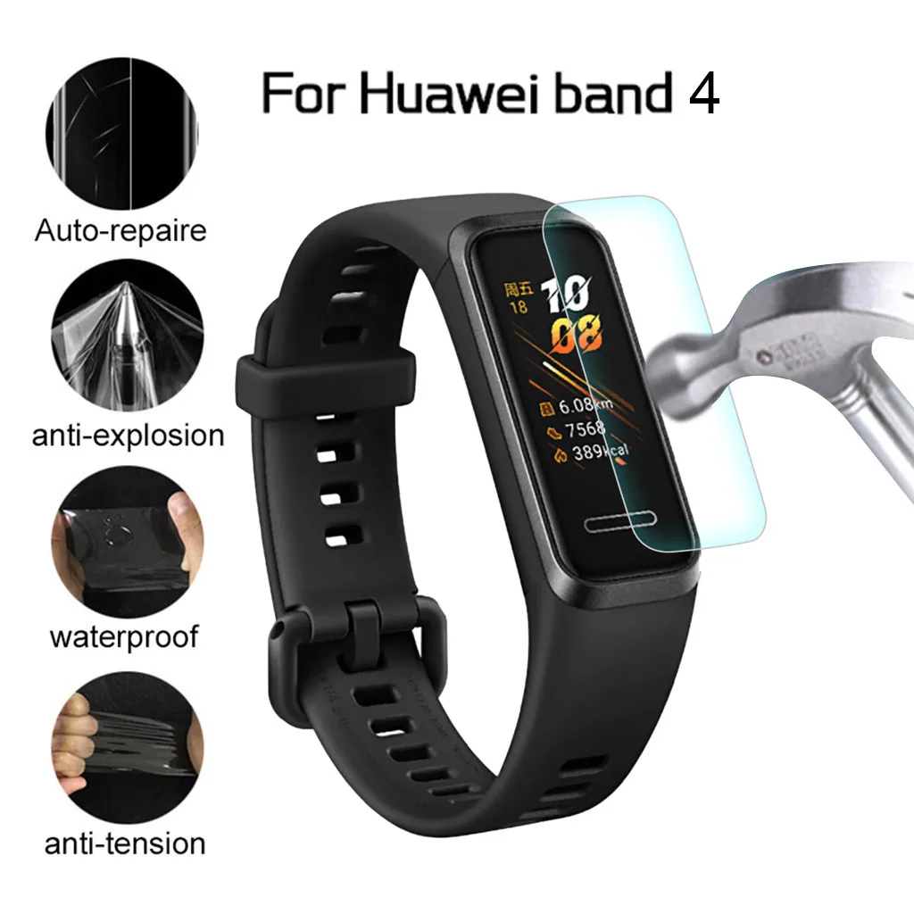 3 шт./5 шт. полное покрытие мягкий TPU Защита экрана для Huawei Honor Band 4 гидрогель