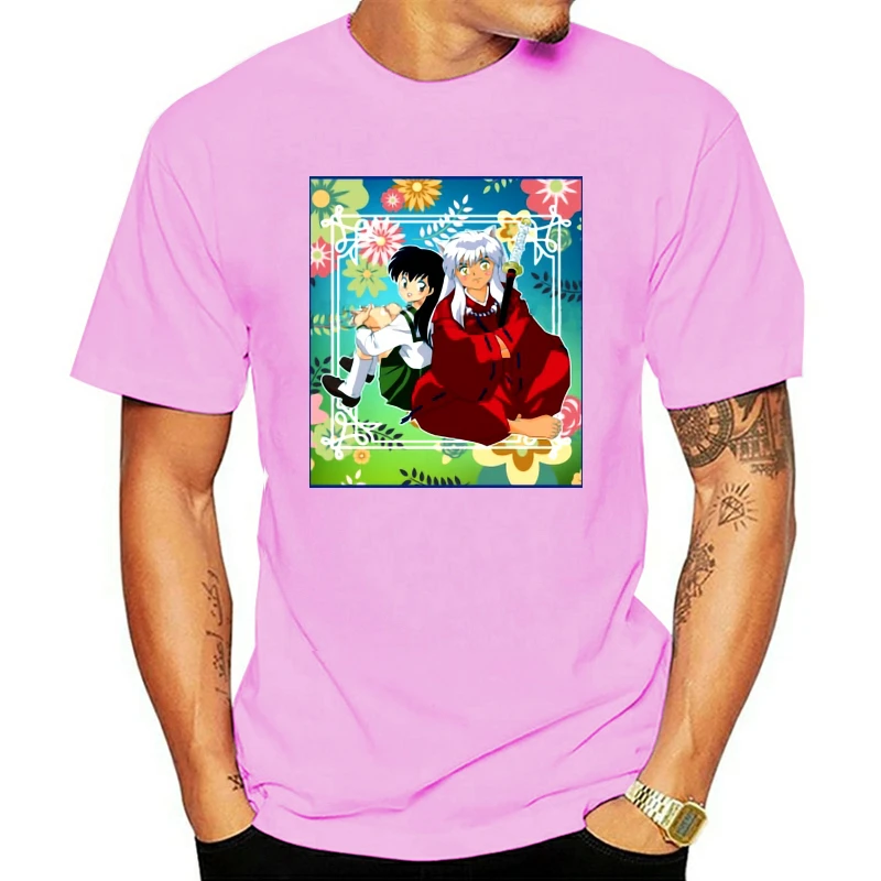 

Men Tshirt Inuyasha And Kagome T Japan T Shirt Printed T-Shirt Tees Top
