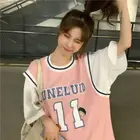 Футболка женская баскетбольная, свободная, с коротким рукавом, в стиле пэчворк, 2021