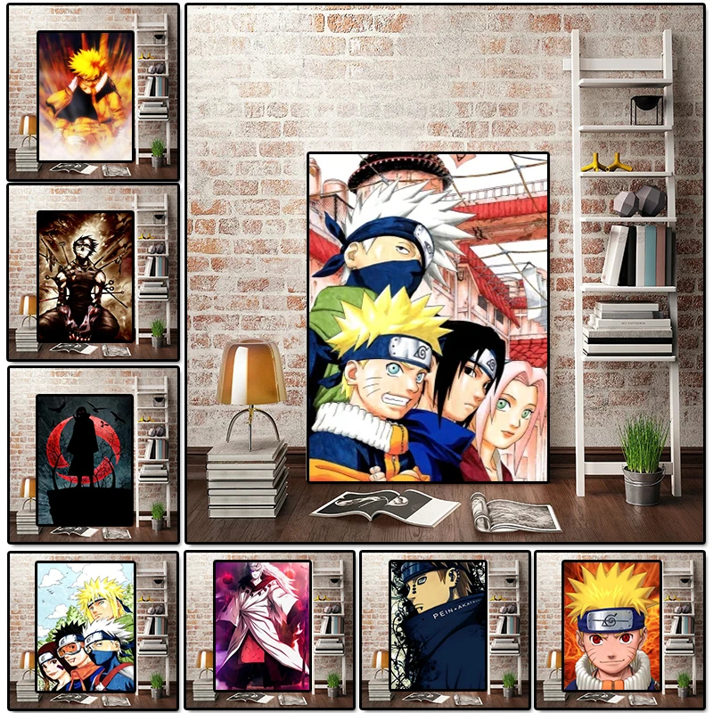 

Canvas Painting Japanese Anime Naruto Helix Maru Naruto Kakashi Sasuke Uchiha Haruno Sakura Character Poster print Decoration