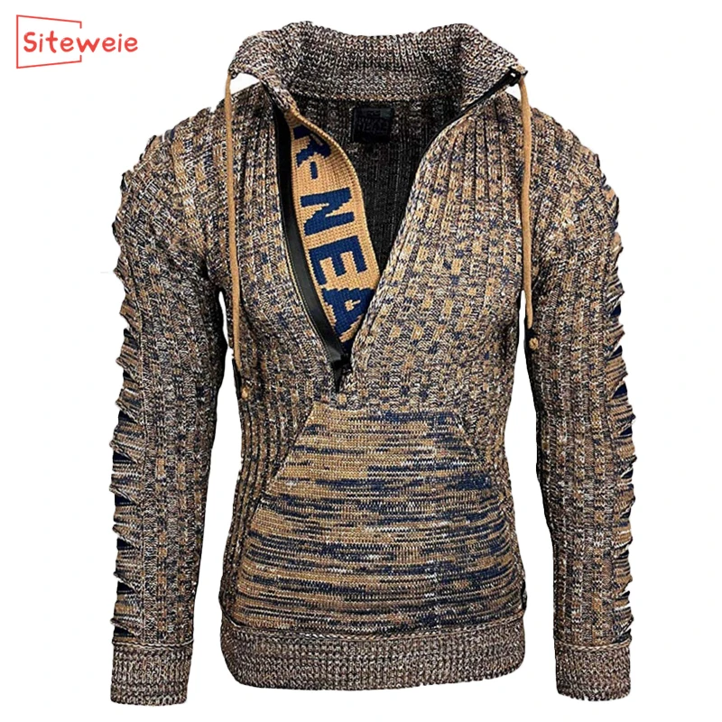 SITEWEIE новые винтажные свитера для мужчин зимние теплые шерстяные топы Модные