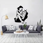 Большой Бэнкси, художественная Настенная Наклейка с изображением девушки, детская комната, игровая комната, граффити, красивая настенная наклейка, гостиная, виниловый домашний декор