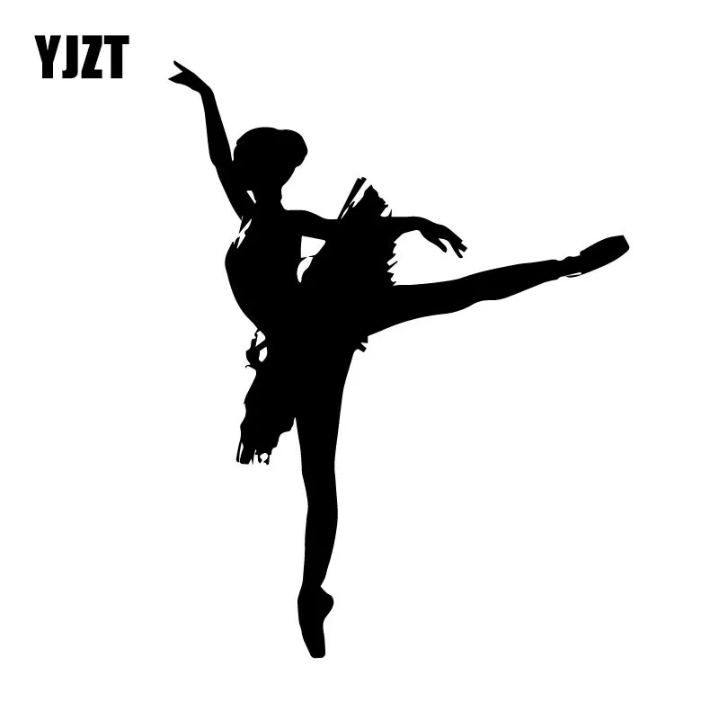 

YJZT 12.7CM*16.5CM Elegant And Beautiful Ballet Girl Car Sticker Funny Warning Decal Decoration Accessories High-qualityC31-0375