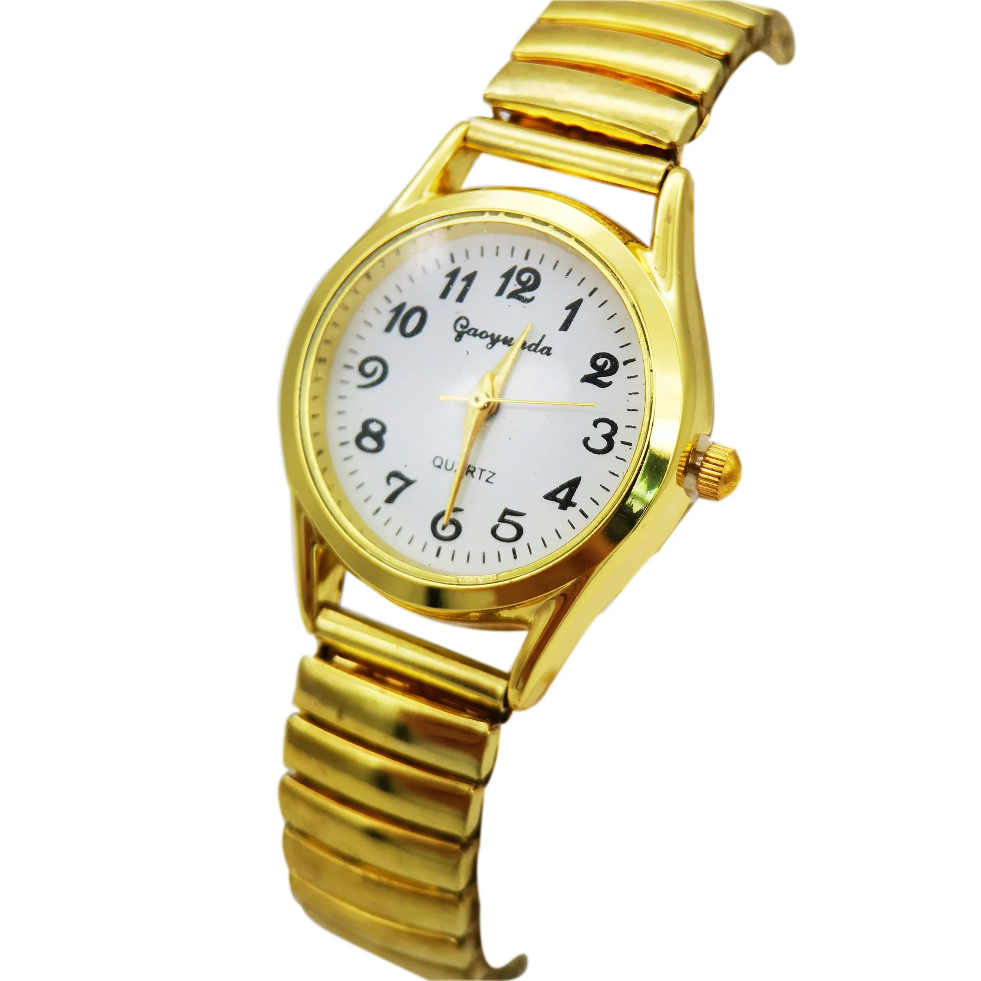 Retro Roman Big Numeral Dial Gold Watch Men And Women Couple Classic Bamboo Joint Stretch Easy To We
