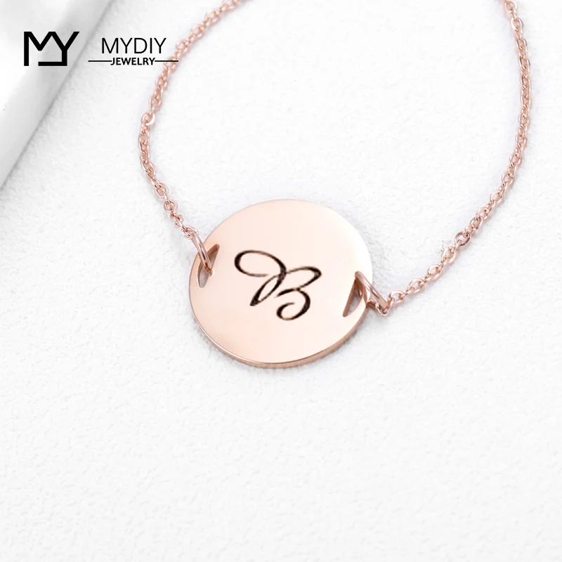 Рукописное письмо браслет с дисками • Выгравированный диск для рукописного