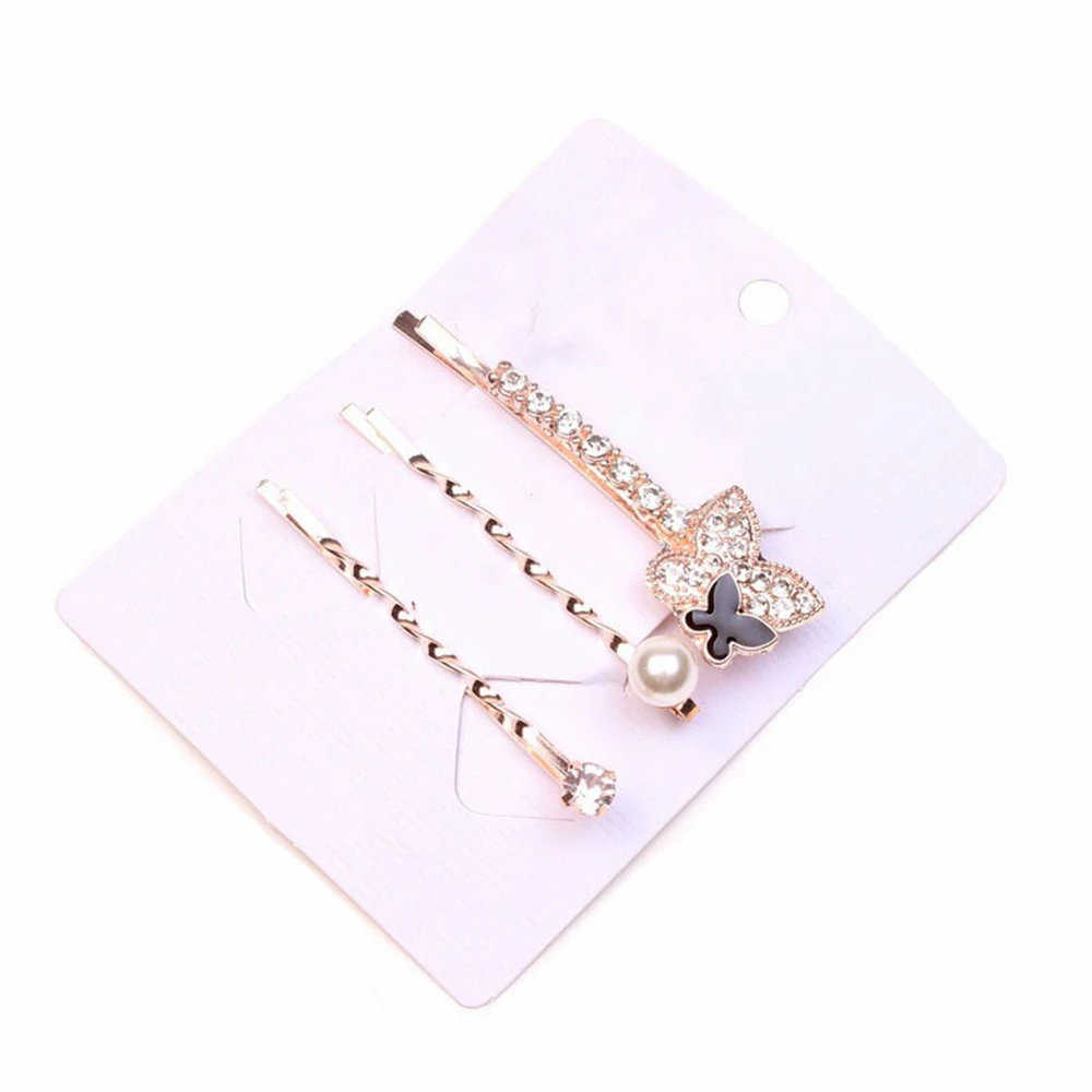 3 шт./компл. элегантная квадратная круглая заколка для волос с кристаллами и