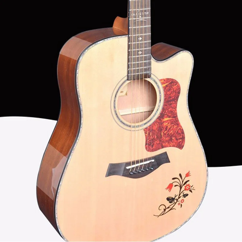 Гитара 41 дюйм диагональный шпон ель древесина печать начинающее Домашнее