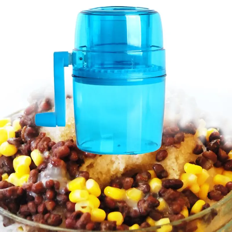 

1.1L Portable Hand Crank Manual Ice Crusher Shaver Kids Shredding Snow Cone Maker Machine Kitchen Tool G8TC