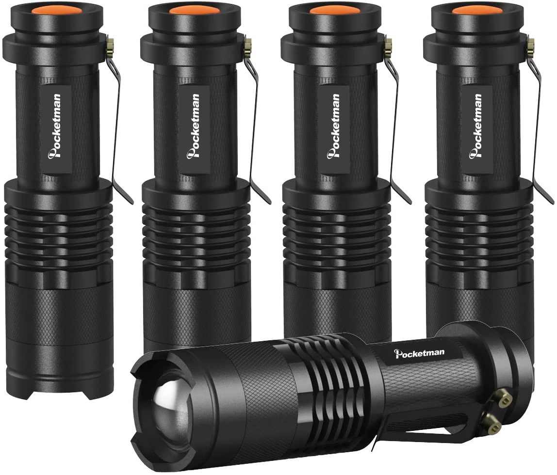 

5 Packs Portable Flashlights Mini Torch Outdoor Camping Pen Light Zoomable LED Flashlight Super Bright Penlights Hand Light