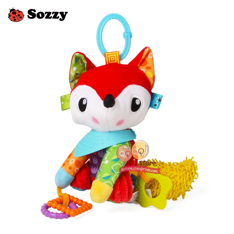 Sozzy милые плюшевые мягкие животные текстурированная мягкая кровать подвеска на коляску кроватку Декор активность игры Забавные игрушки для детей мобильный - Цвет: Fox