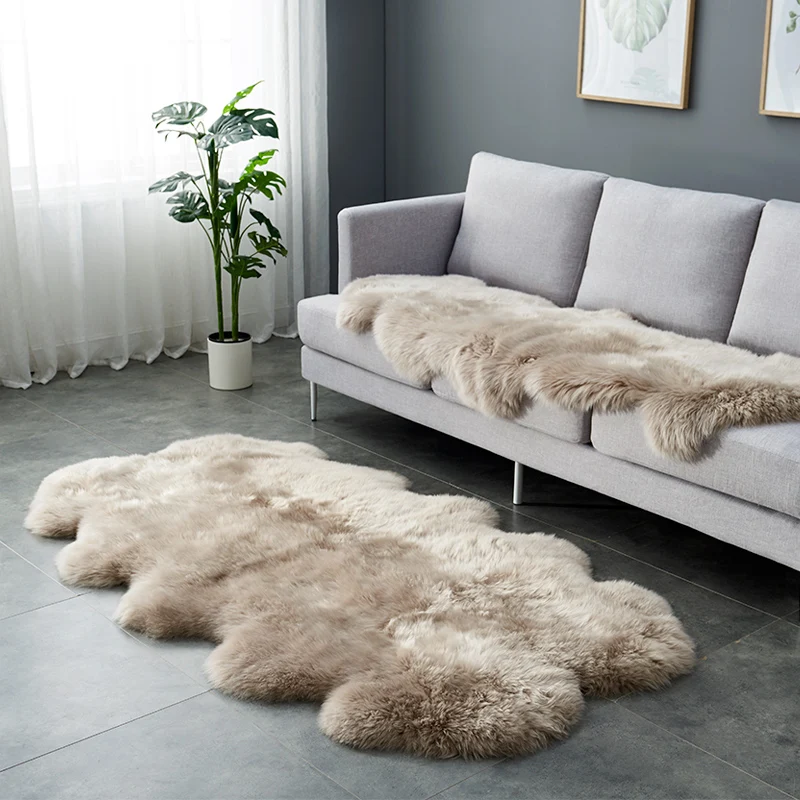 

Natural Uncut sheared sheepskin rug 70*100cm sheep skin carpet for home decor sofa cover blanket bedroom slide carpet doormat