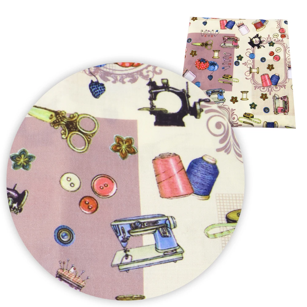 Швейная машинка швейная нить Лоскутная Печать хлопчатобумажная ткань для тканей