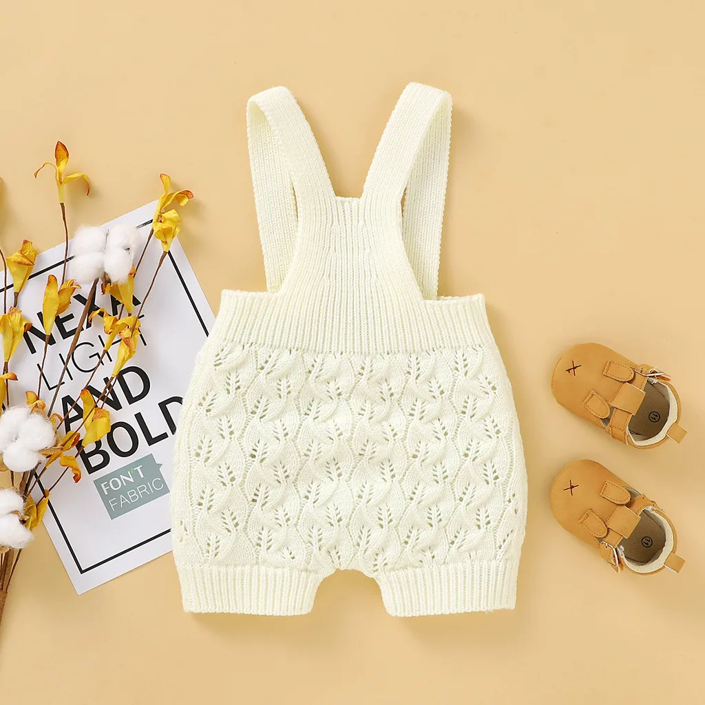 Детская одежда для новорожденных Зимний Теплый Вязаный комбинезон маленьких