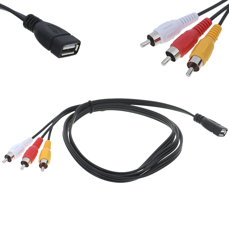 1 шт 5 футов/1 м USB 2 0 Женский 3 RCA Мужской Видео A/V практичное Для адаптер для