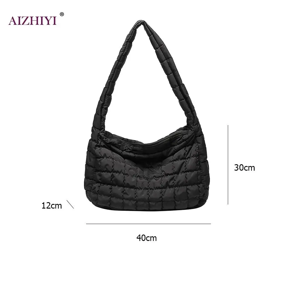 new winter big shoulder bag space cotton handbag woman casual tote down diagonal bags feather padded ladies shopping pack free global shipping