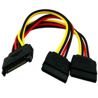 10 pieces of 15pin sata male to 2 female 15pin power hard disk splitter connector power cord cable length 20cm
