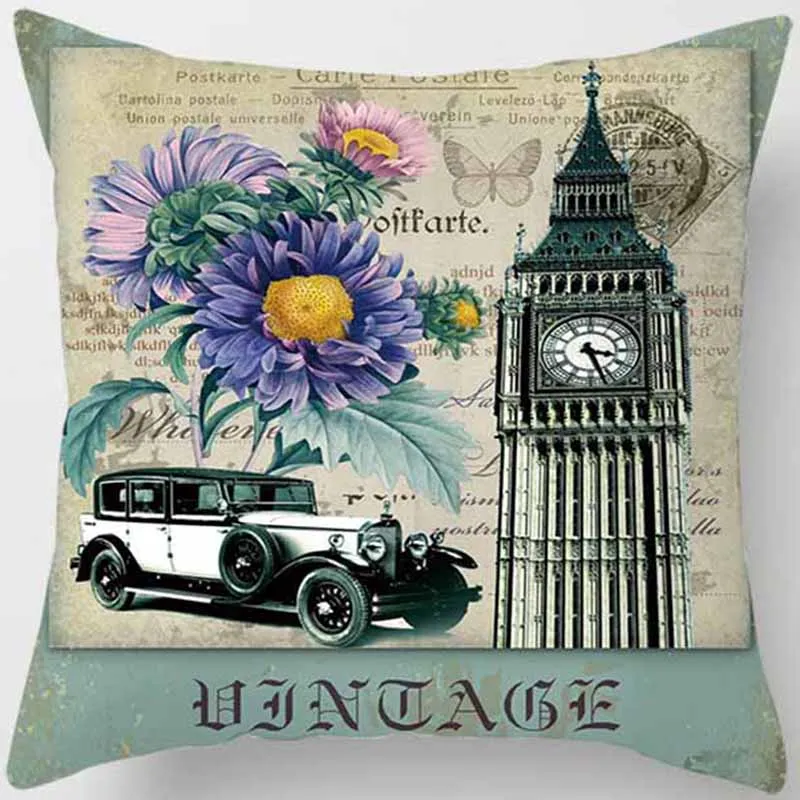 

Unicorn cartoon art vintage style butterfly clock Pillow case square iron towel high quality pillow cover size 45*45cm