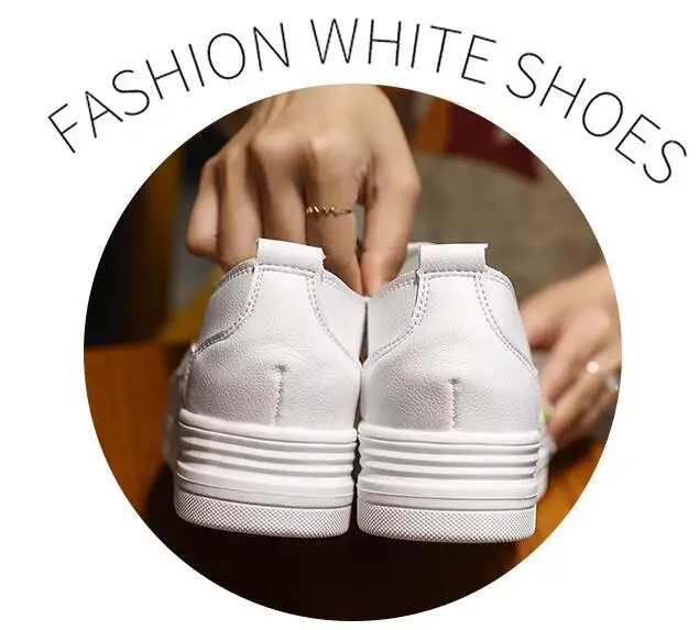 

2020 New Casual Shoes Woman Autumn Comfortable Breathable Women White Shoes 8CM Heels Height Increasing Platform Sneakers Femme