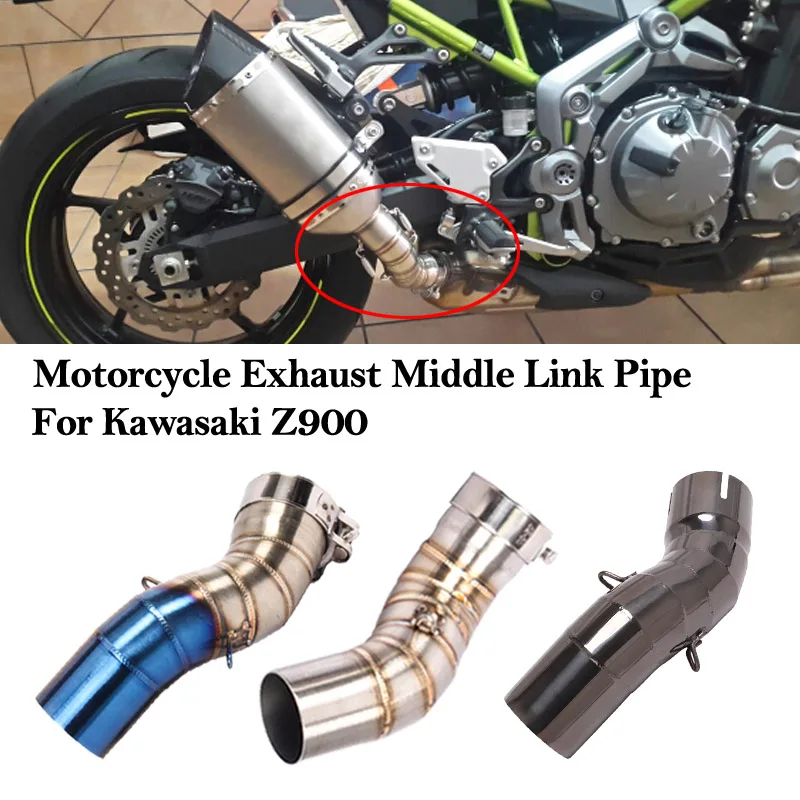 

50.8MM Motorcycle Exhaust Pipe Echappement Escape Moto 51MM Muffler Middle Link Pipe For Z900 Z900E Z900 A2 2017 2018 2019 Years