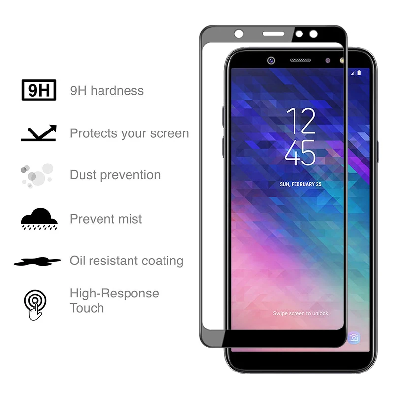 2pcs tempered glass for samsung galaxy a6 plus 2018 screen protector for samsung a 6 plus 6plus a6plus 2018 protective glas film free global shipping