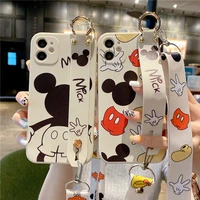 mouse phone cases for iphone 12 pro max 11 xr xs 7 8 plus 12 mini cute cartoon kawaii protection silicone cover with strap