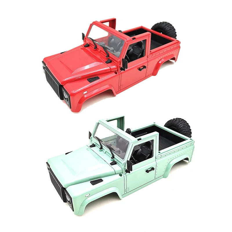 

2Set D90 Car Body Shell with Tire for 1/12 MN D90 D91 D99 MN45 MN90 MN99S RC Car Parts Accessories, Red & Green