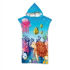 С напечатанным на компьютере изображением океана из микрофибры гидрокостюм изменение халат пончо Полотенца быстрая сушка на открытом воздухе изменение Dryrobe унисекс халат гидрокостюм