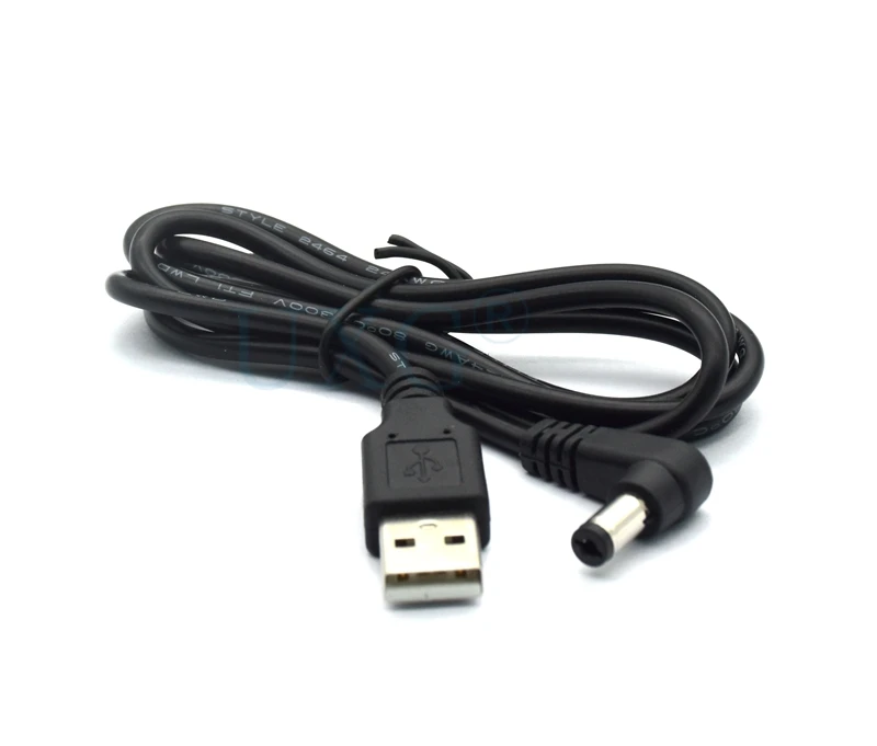 90 прямоугольный USB-кабель 5 мм/2 1 мм вольт DC Barrel Jack зарядное устройство 5*2 кабель
