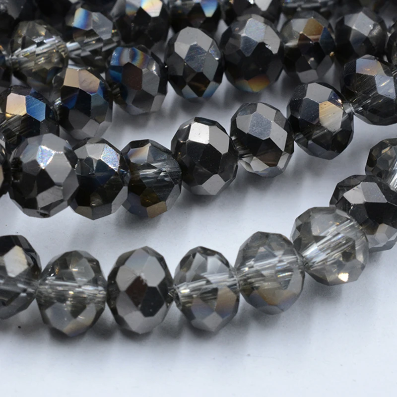 Бусины из австрийского хрусталя полубусины с черным покрытием 4 мм 6 8 для
