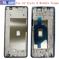 housing middle frame lcd bezel plate panel chassis for lg stylo 6 q730 phone metal middle frame replacement parts