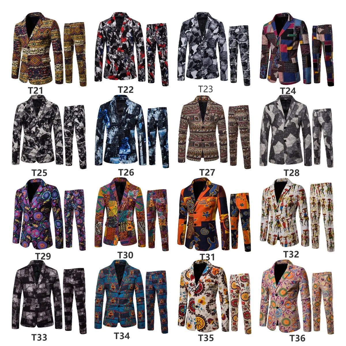 

Floral Suit ( Jacket+Pants) Men 2019 Stage Vintage Flower Party Weeding Tuxedo Blazer 2 Pieces Set Chinese style national wind