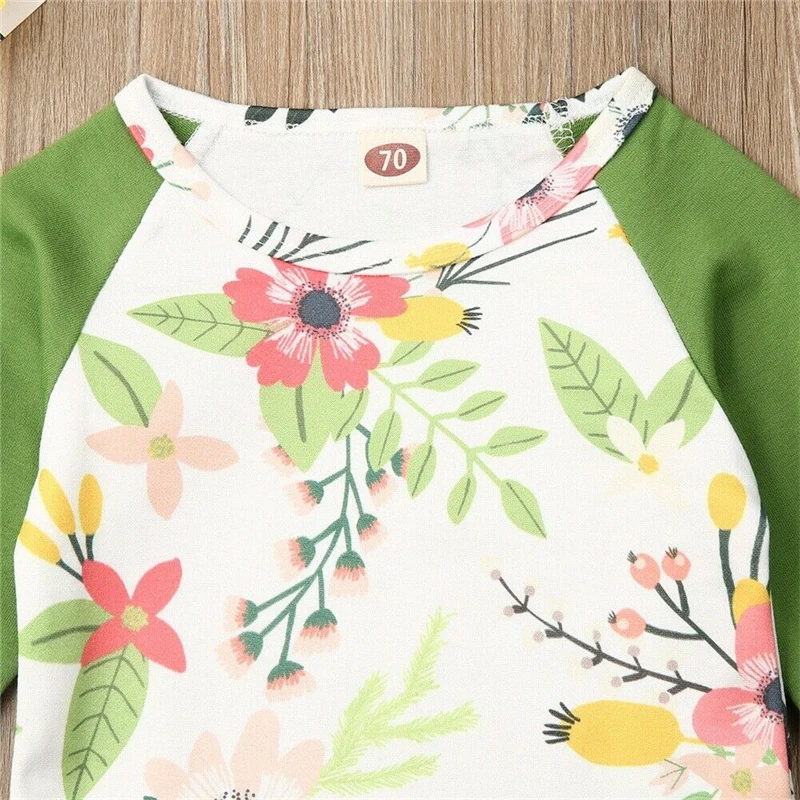 Комплект стильной детской одежды из 2 предметов для маленьких девочек зеленый