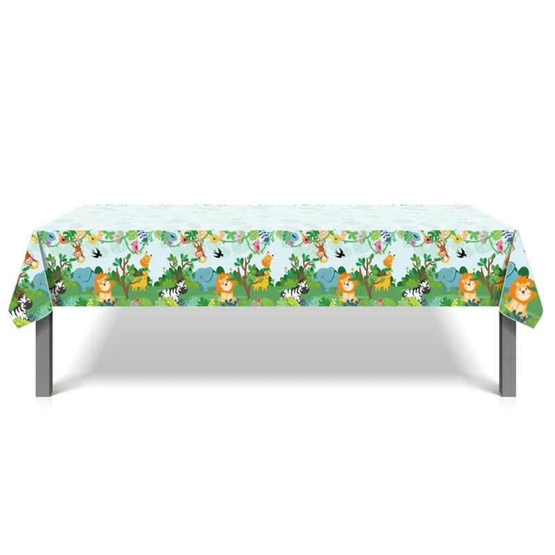 Скатерть для детского стола с изображением сафари в джунглях 130 х 220 см 1 шт. | Дом и