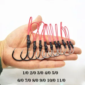 Крючок рыболовный из высокоуглеродистой стали, 10 шт.лот, 10-100, с полиэтиленовой леской