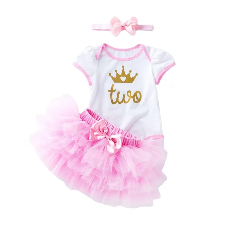 

2nd Birthday Outfit Cake Smash Outfit Birthday SKirt Tutu Dresses Infant Dresses Baby Girls Baptism Clothes 24 Months